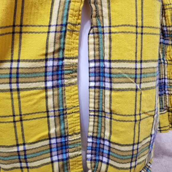 Merona top Medium plaid checks long sleeve button up down 100% cotton layering - Picture 8 of 16